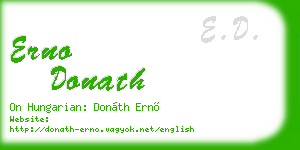 erno donath business card